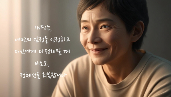 INFJ는 내면의 감정을 인정하고 자신에게 다정해질 때 비로소 정체성을 회복합니다에 관한 사진