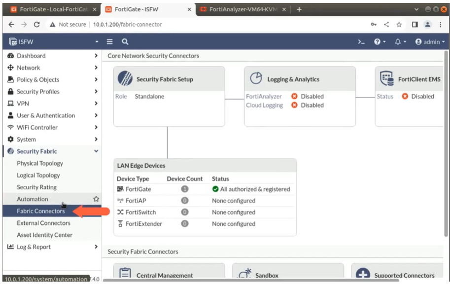 FortiAnalyzer 연동