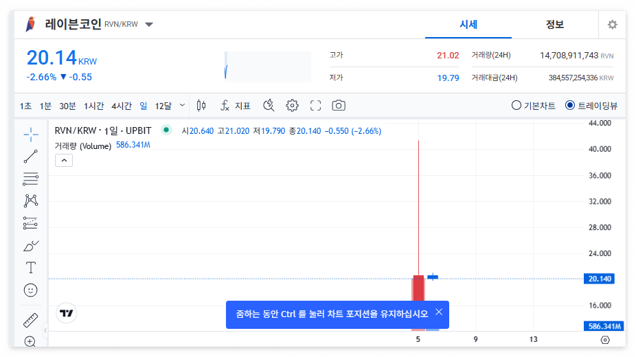 레이븐코인 시세 전망