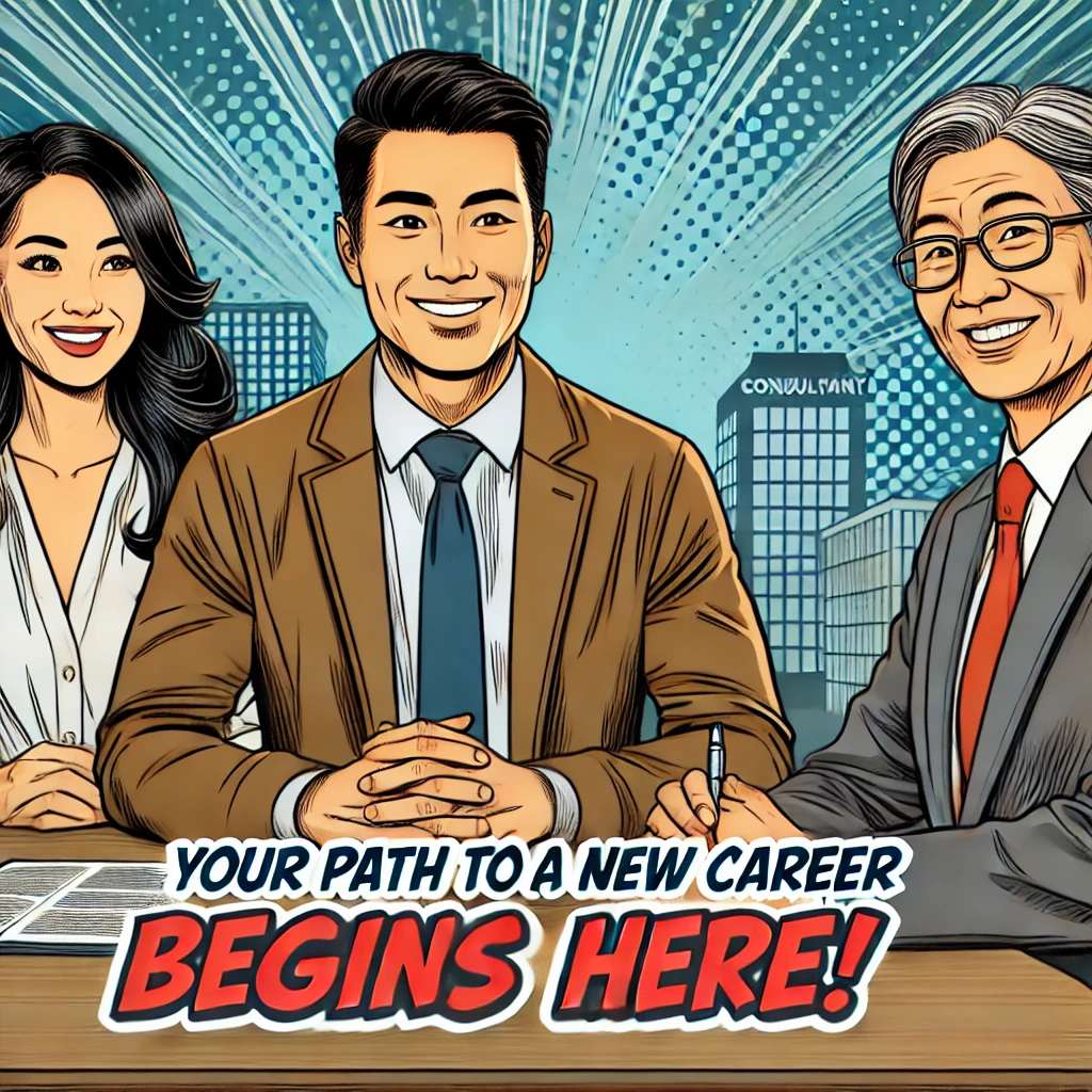 중장년층의 남성과 여성이 자신감 있는 표정을 짓고 있음