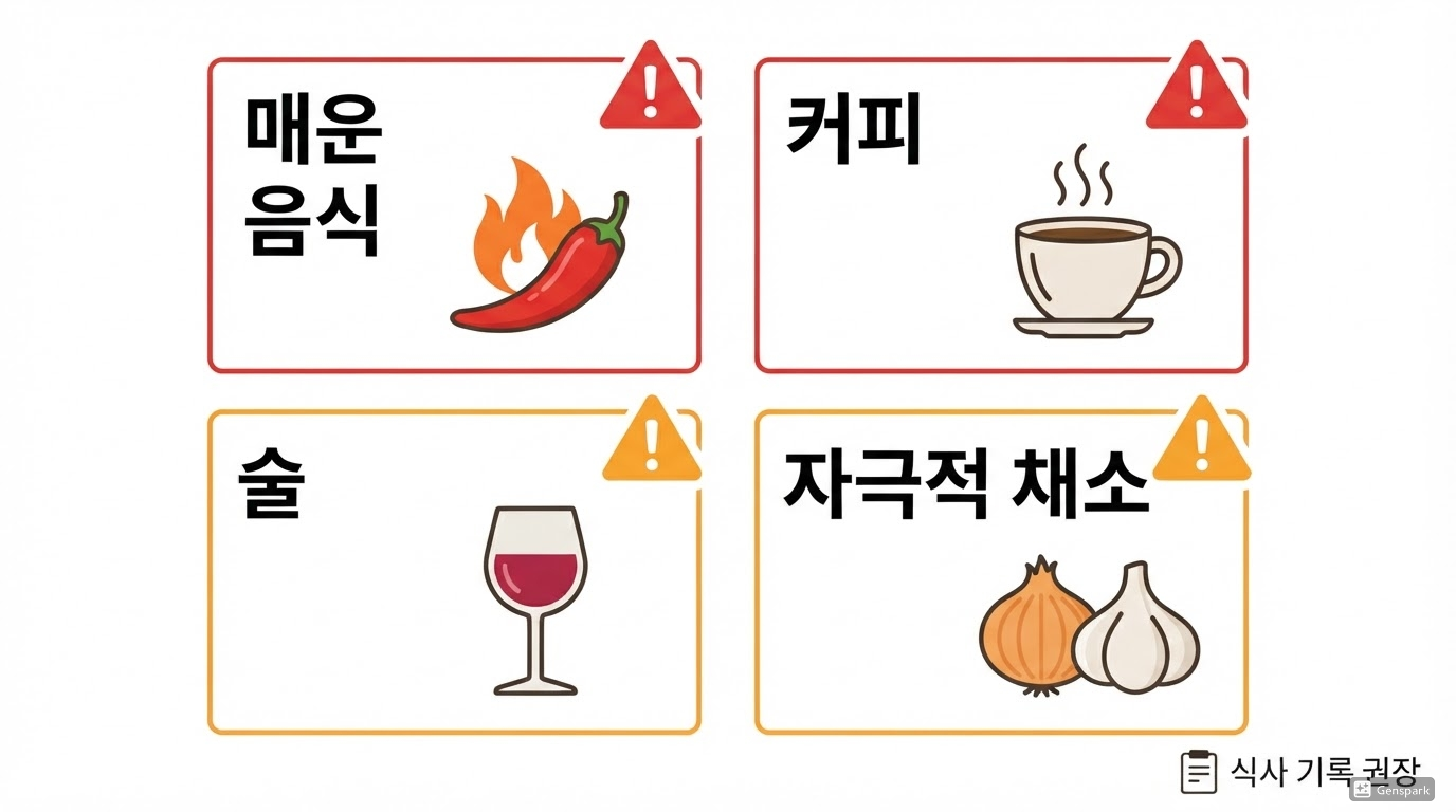 위산 분비를 자극하는 음식 피하기