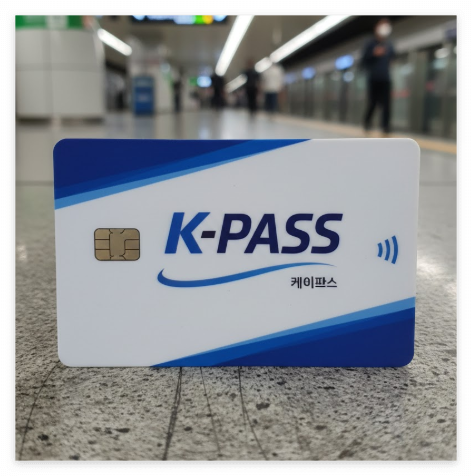 지하철에서 K-pass 카드 사진