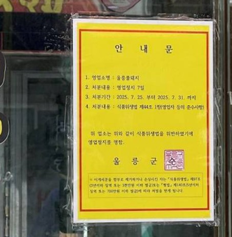 울릉도 비계삼겹살집 울릉풀돼지 논란