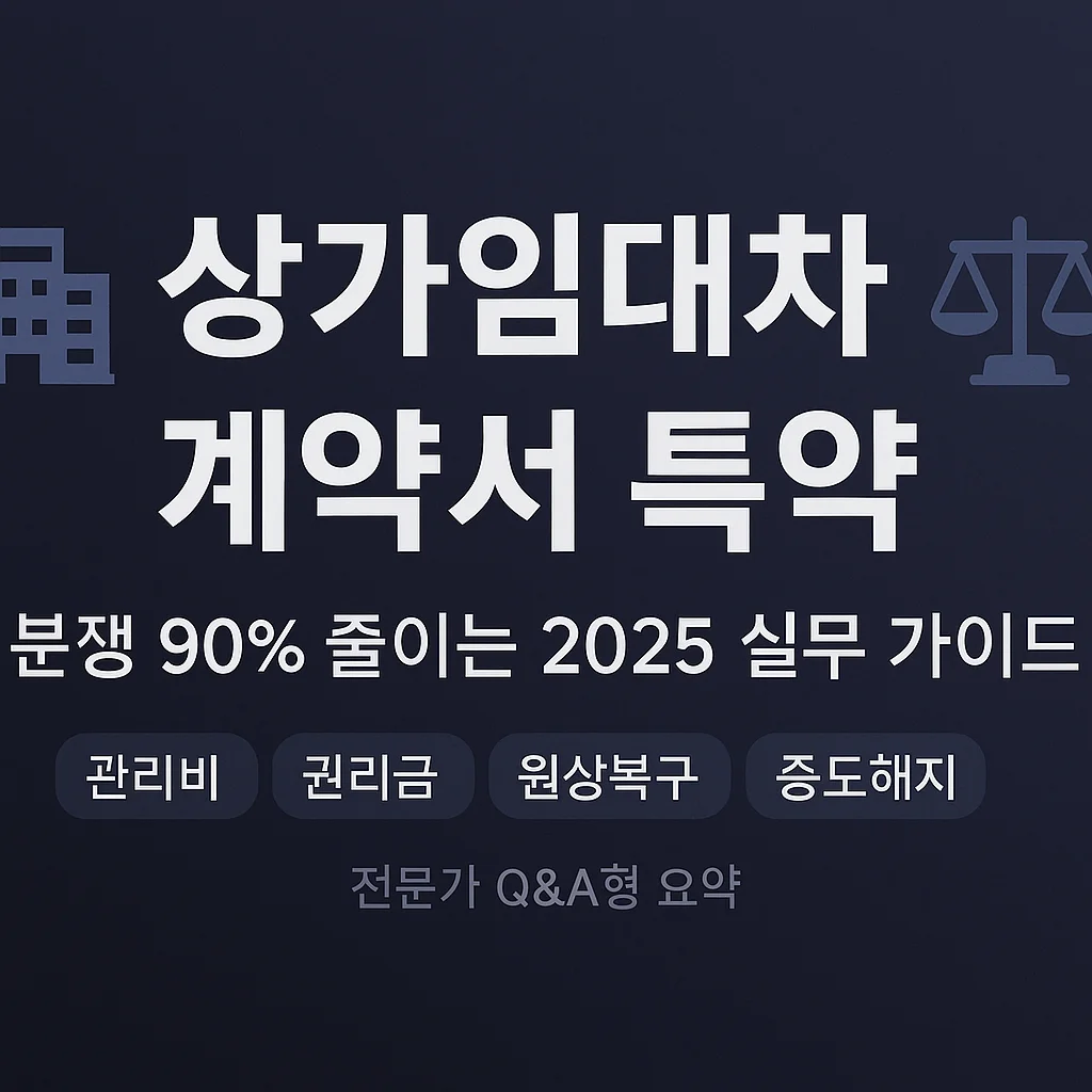 상가임대차 ‘특약’_이렇게_써두면_분쟁_90% 줄어듭니다_관리비·권리금·원상복구·중도해지