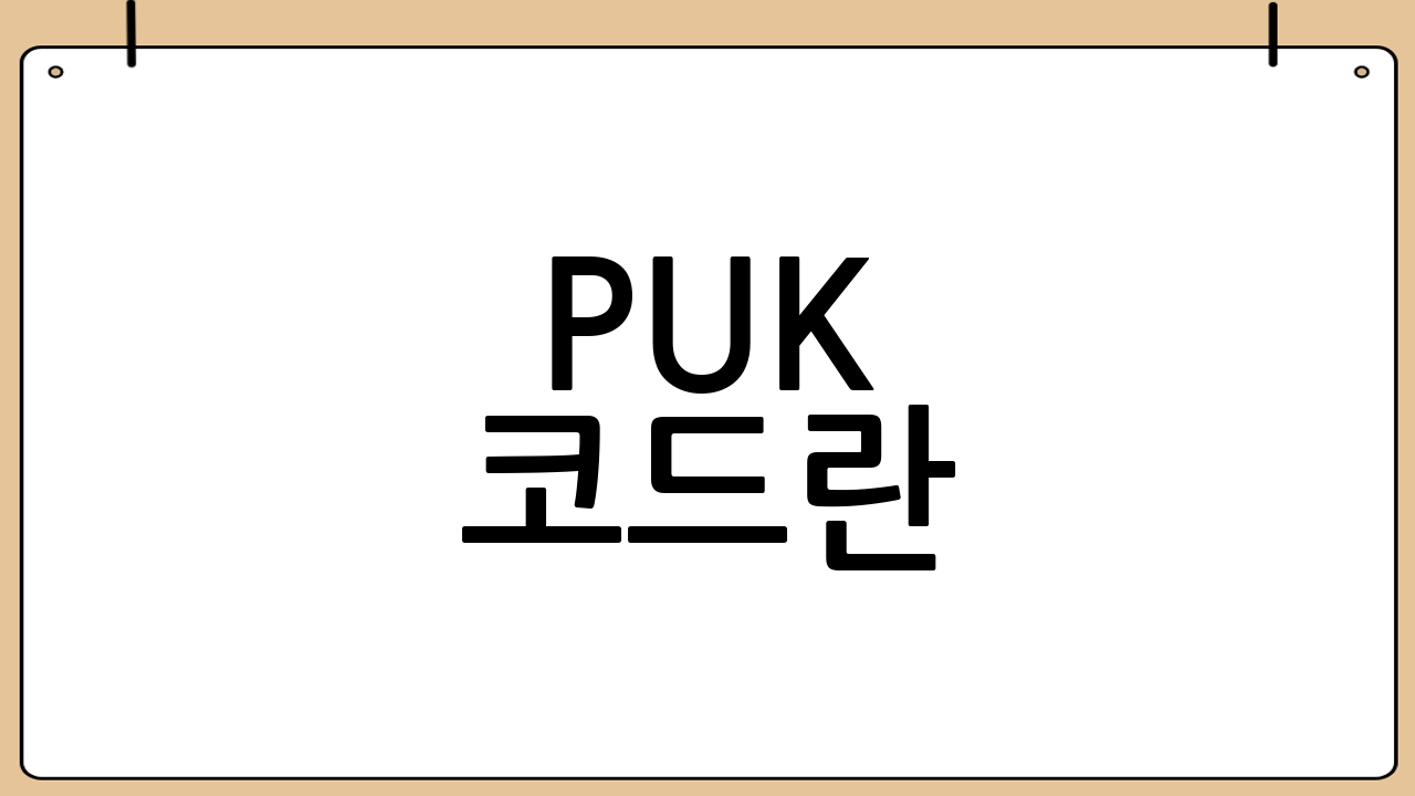 PUK 코드란?