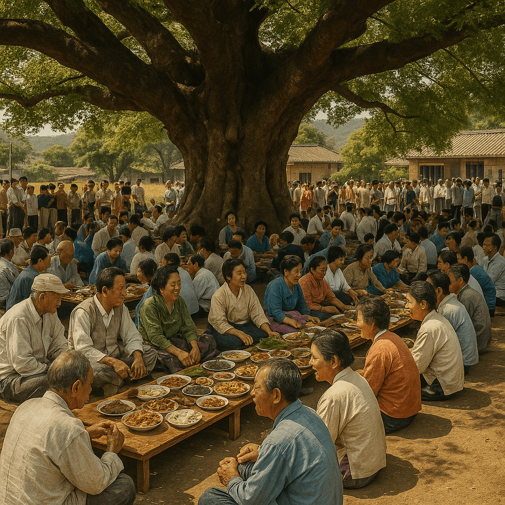마을 느티나무 아래 잔치의 기억과 소통의 공간