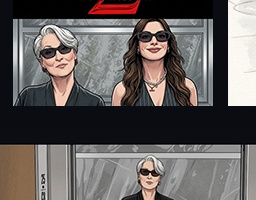 영화 '악마는 프라다를 입는다 2'의 주요 장면들을 모아놓은 3x2 배열의 이미지 콜라주. 미란다 프리스틀리(메릴 스트립)와 앤디 삭스(앤 해서웨이)의 카리스마 넘치는 모습, 패션 워크숍, 레드카펫 행사, 파파라치 등 다양한 에피소드를 담은 스틸컷들로 구성