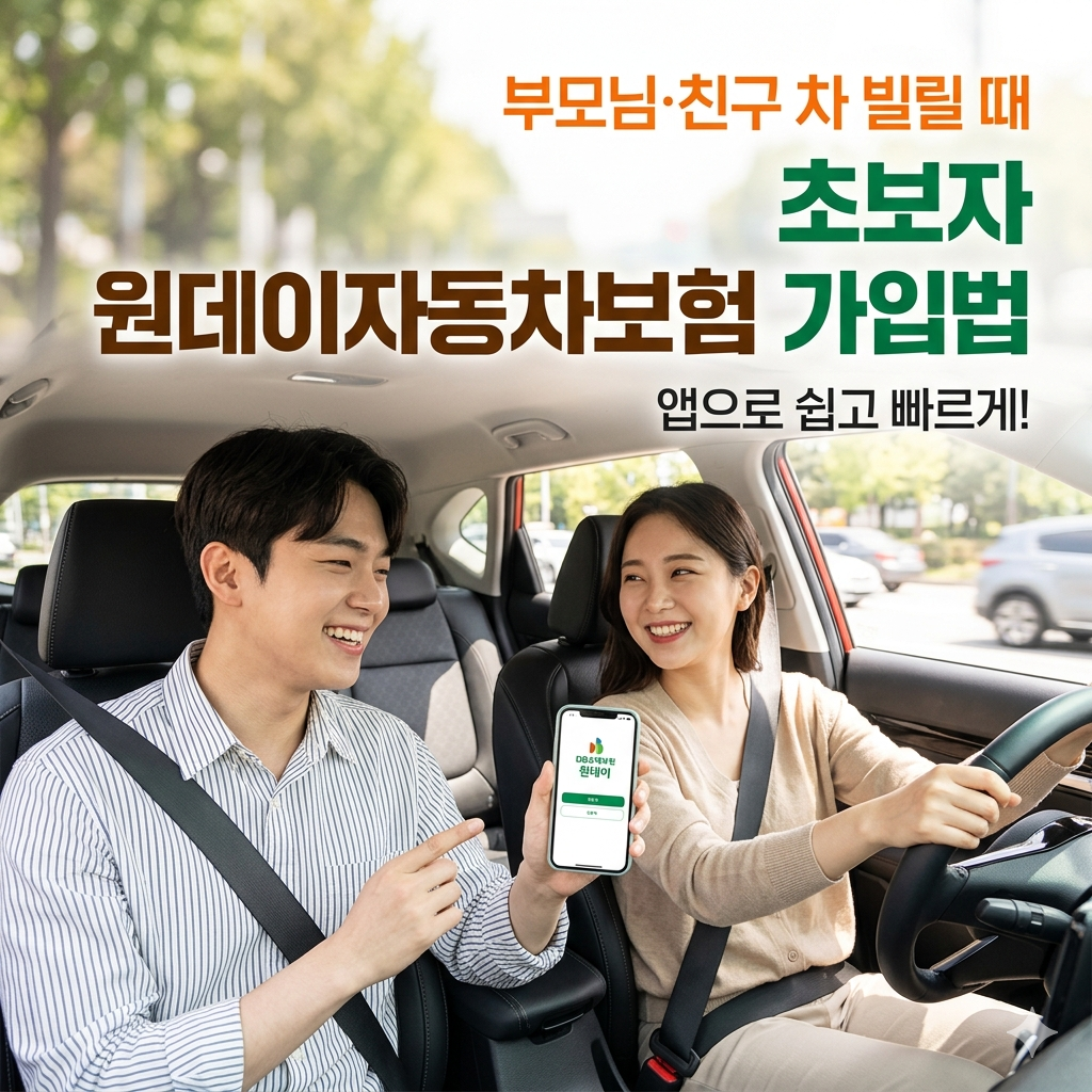 부모님 차·친구 차 빌릴 때 원데이자동차보험 가입하는 법 (초보자용)