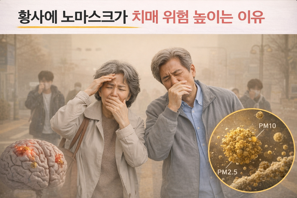 황사에 노마스크, 치매 위험 3배 높이는 충격 이유