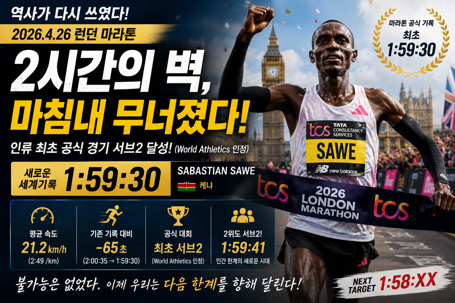 "시속 21km로 42.195km를 달린다? 마라톤 2시간 시대의 도래"