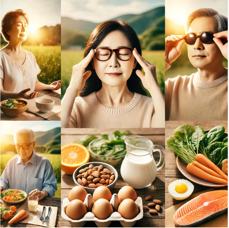 눈 건강관리하는 50대 사진