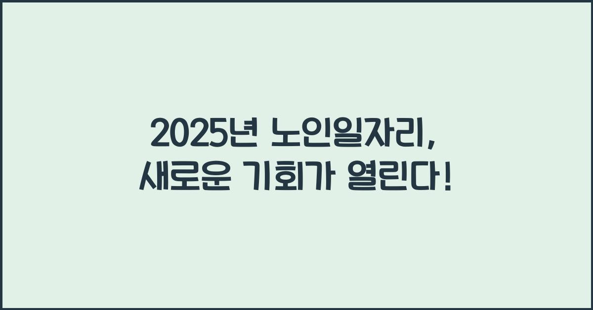2025년 노인일자리