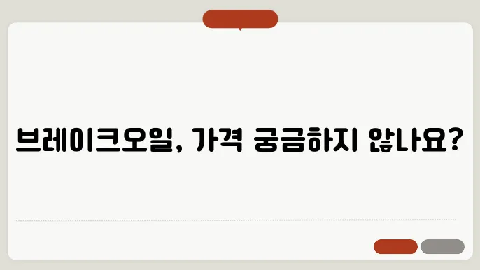 브레이크오일 교환가격