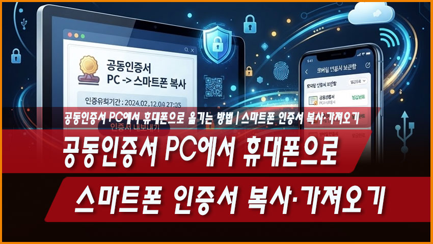 공동인증서 PC에서 휴대폰으로 옮기는 방법 스마트폰 인증서 복사 정부24 은행 앱 가져오기