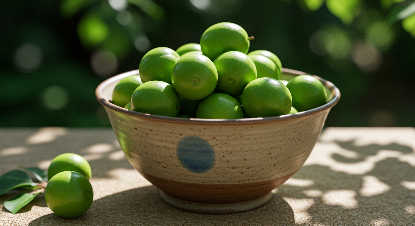 매실이 보기좋게 그릇에 담겨있다
