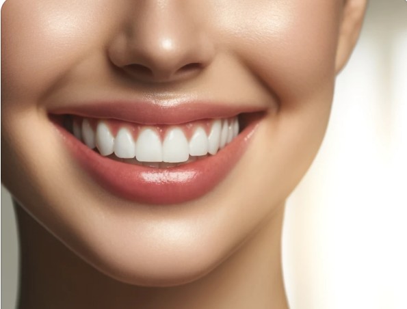 A woman's healthy, pearly white smile