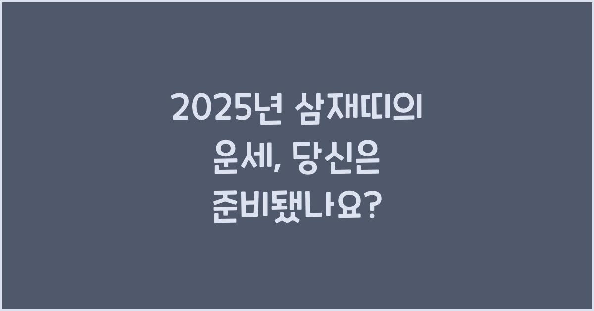 2025년 삼재띠