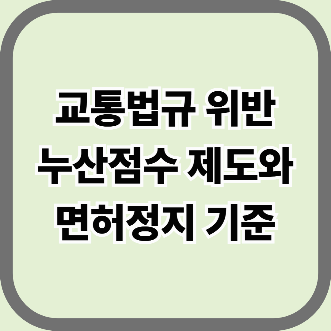 교통법규 위반 누산점수 제도와 면허정지 기준 — 모르면 당한다, 누적 벌점의 법칙
