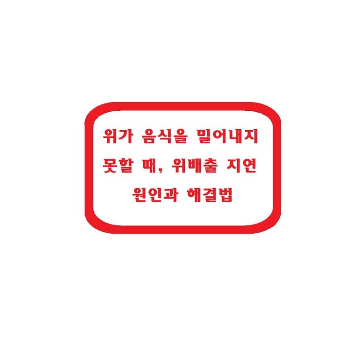 위가 음식을 밀어내지 못할 때, 위배출 지연의 원인과 해결법