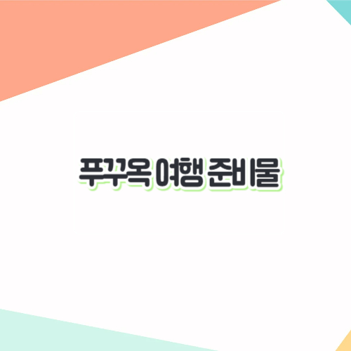 푸꾸옥-여행-준비물