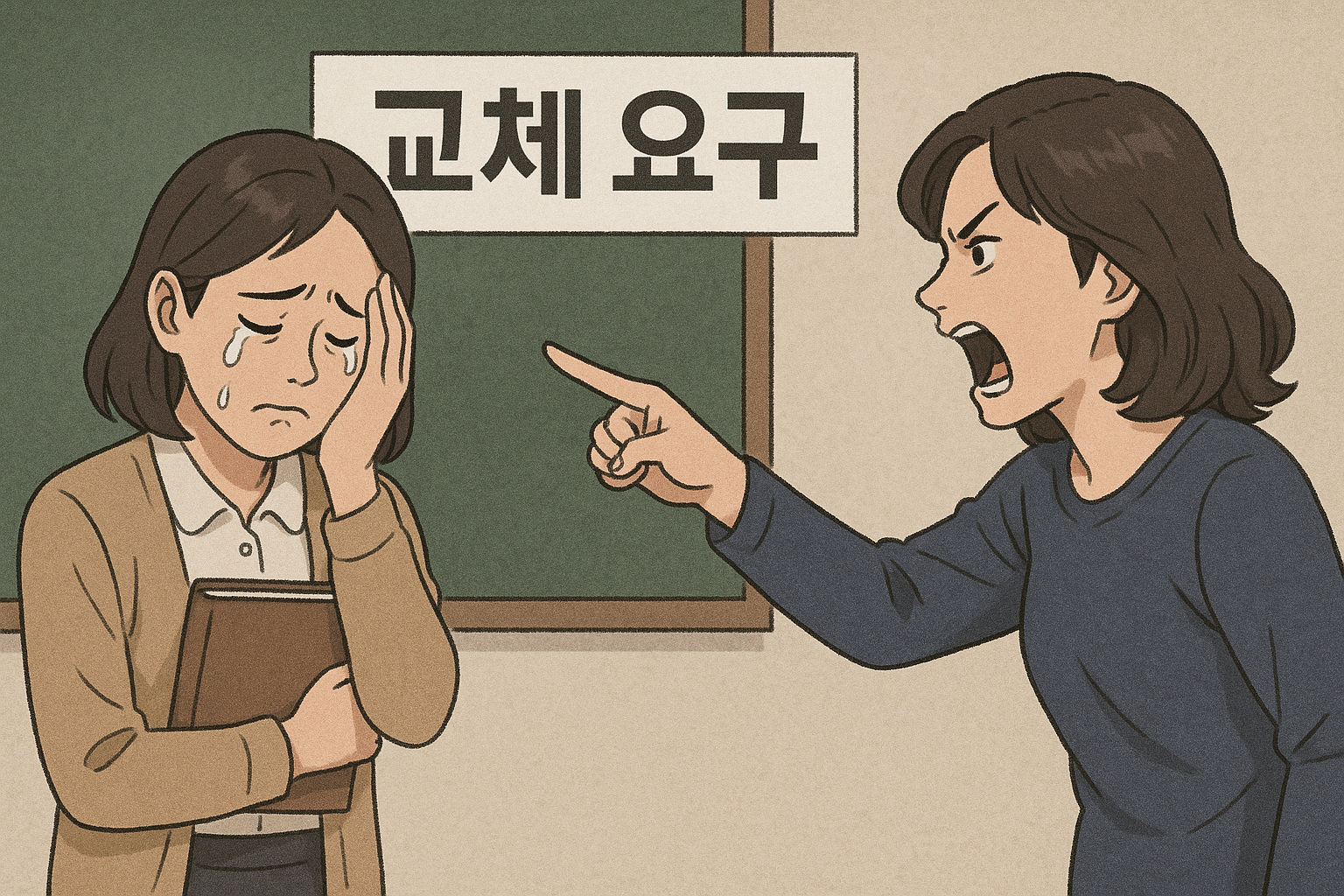 유산한 교사의 담임 교체 요구