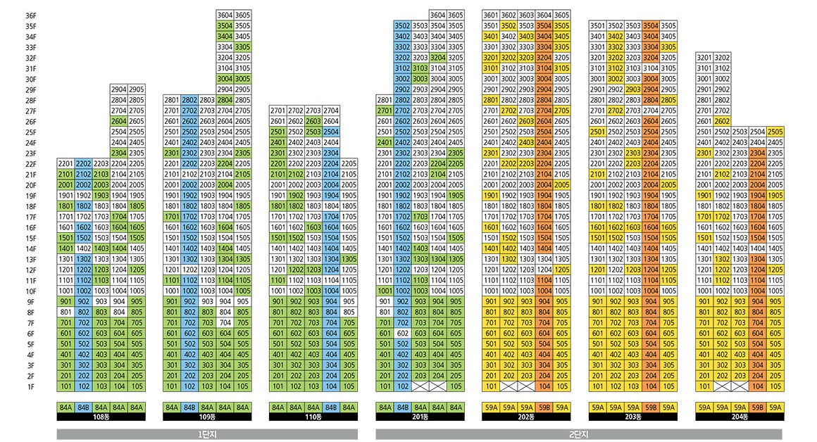 대연 디아이엘 동･호수 층별 배치도3