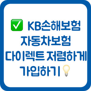 KB손해보험 자동차보험 다이렉트로 저렴하게 가입하기