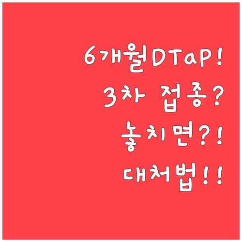 생후 6개월 DTaP 3차 접종, 놓..