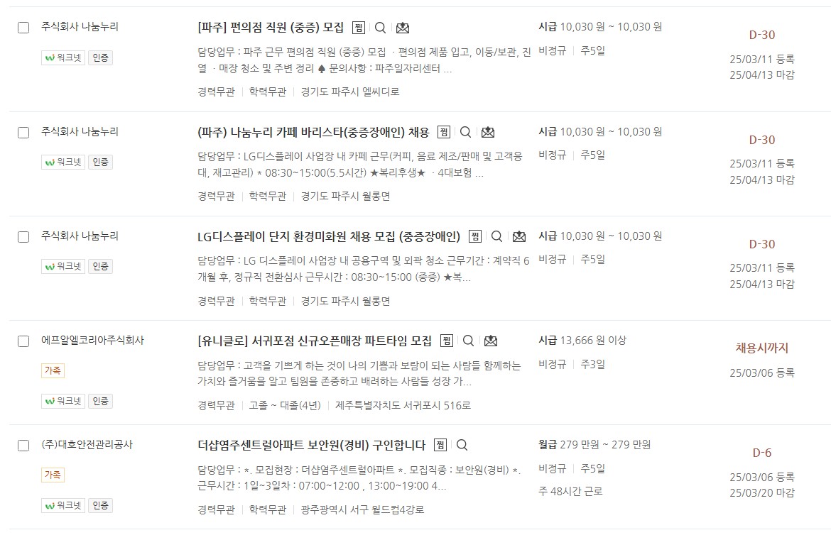 장애인 일자리
