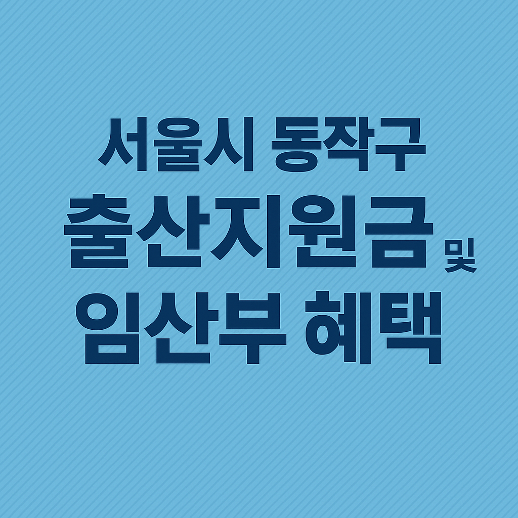 서울시 동작구 출산지원금