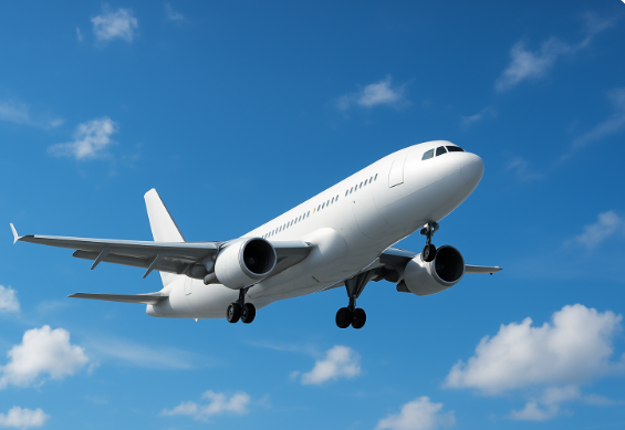 하늘을 날고 있는 비행기 이미지