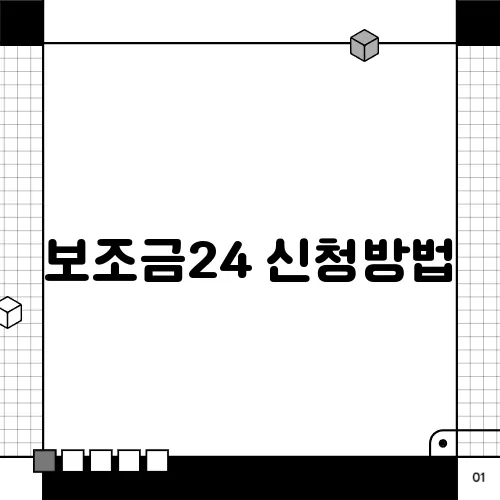 보조금24 신청방법