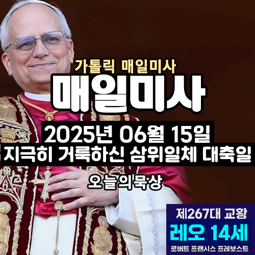 2025년 6월 15일 매일미사 지극히 거룩하신 삼위일체 대축일 오늘의 묵상