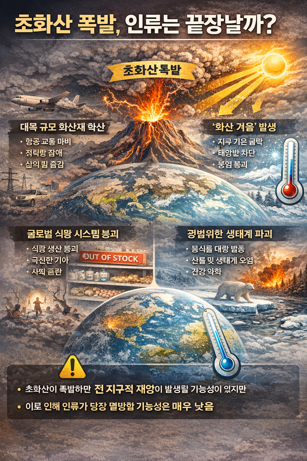 초화산은 얼마나 위험할까 인류 멸망설의 진실