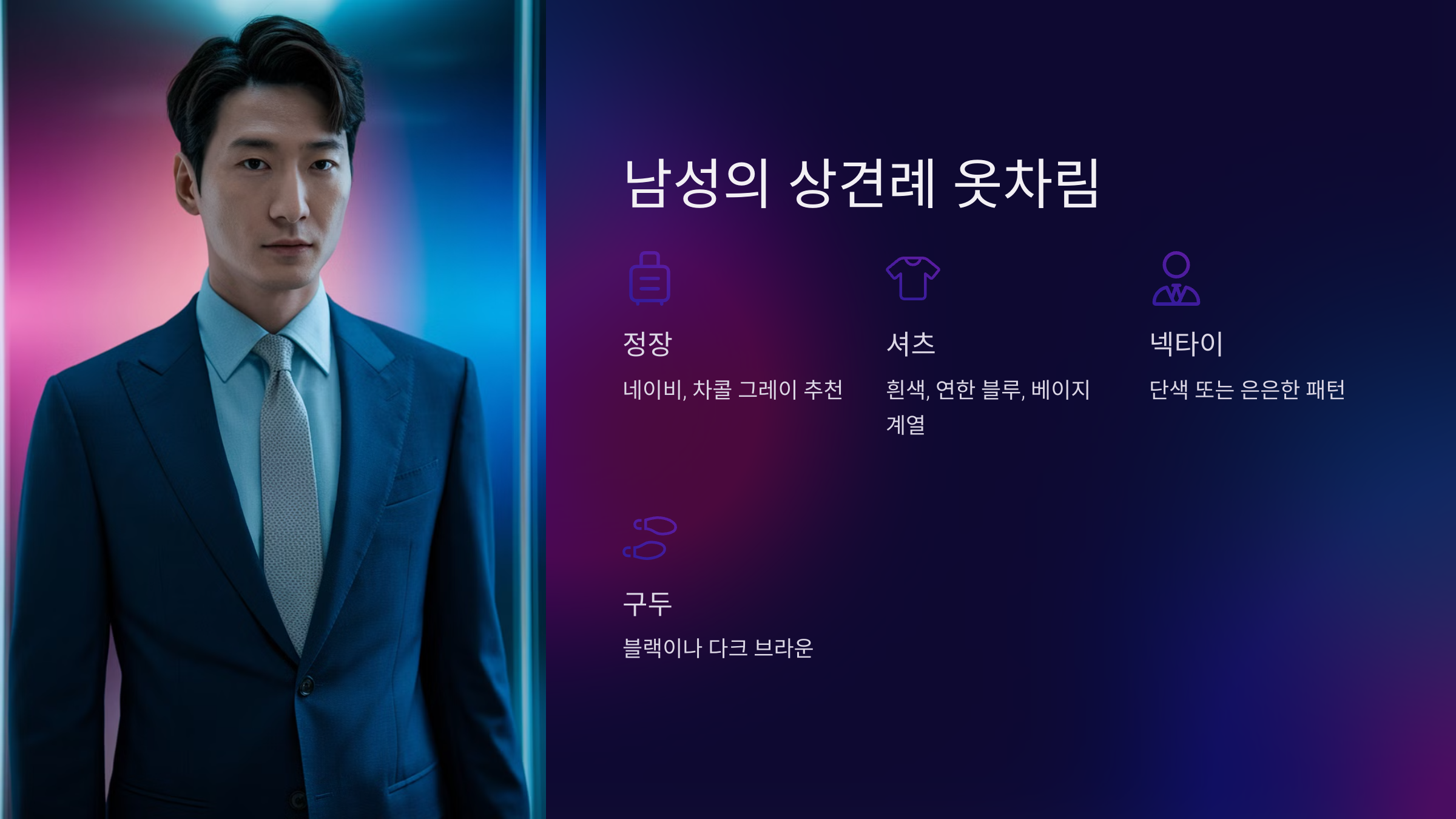 남성의 상견례 옷차림