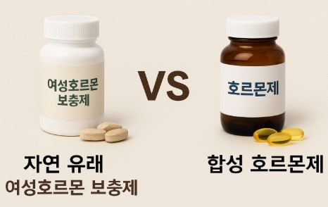 자연 유래 여성호르몬 보충제 VS 합성 호르몬제 사진