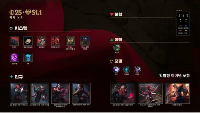 2025시즌 롤 패치