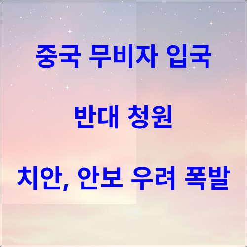 중국인 무비자 입국 치안 우려