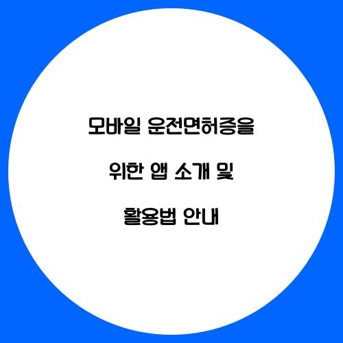 모바일 운전면허증을 위한 앱 소개