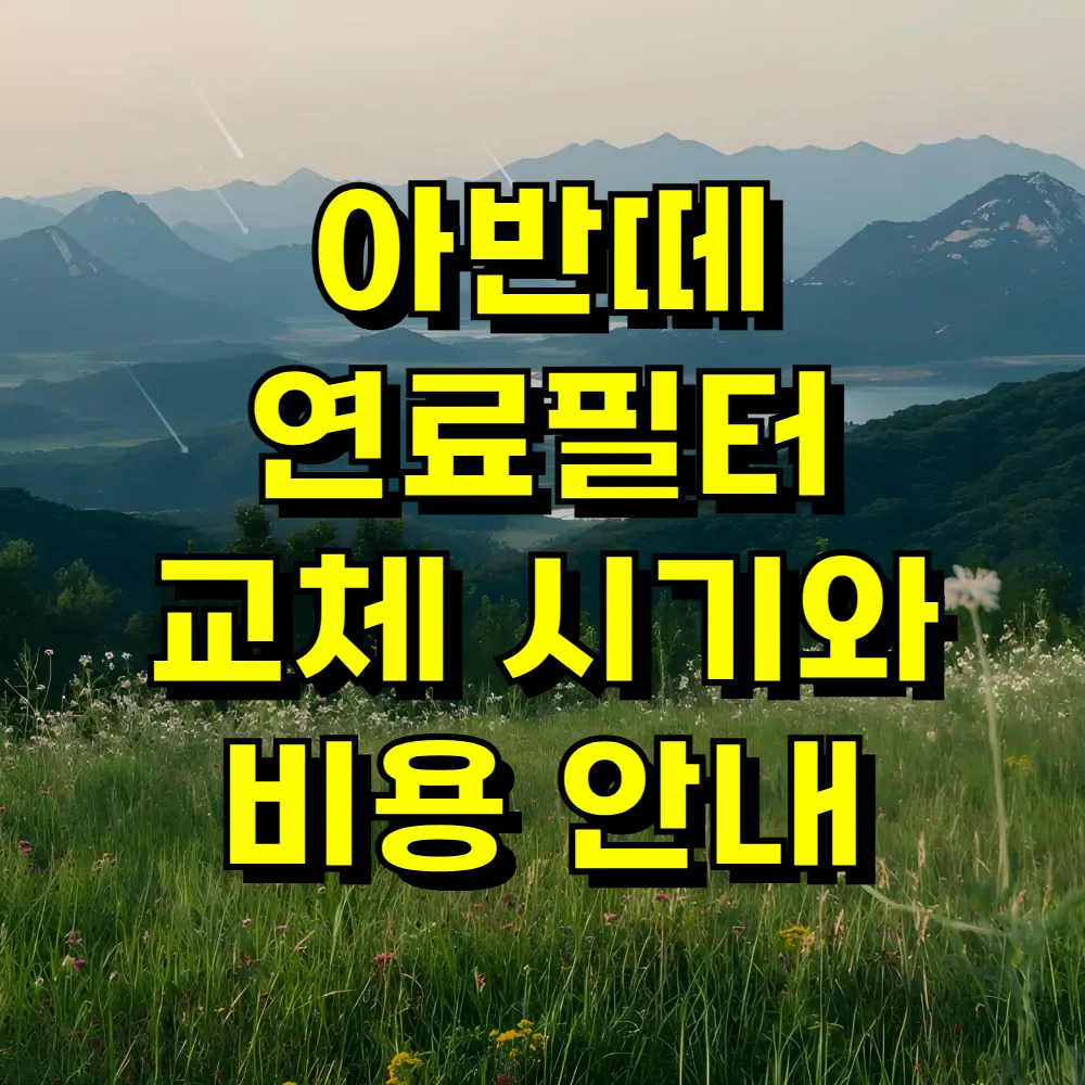 아반떼 연료필터 교체 시기와 비용 안내