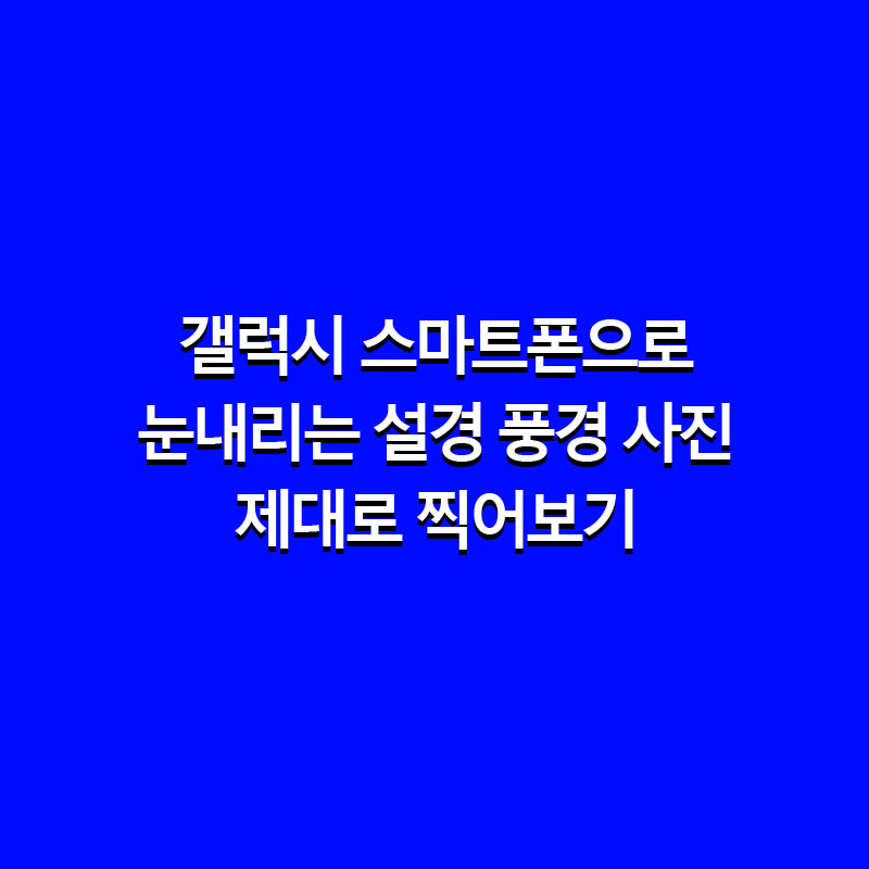 갤럭시 스마트폰 설경사진