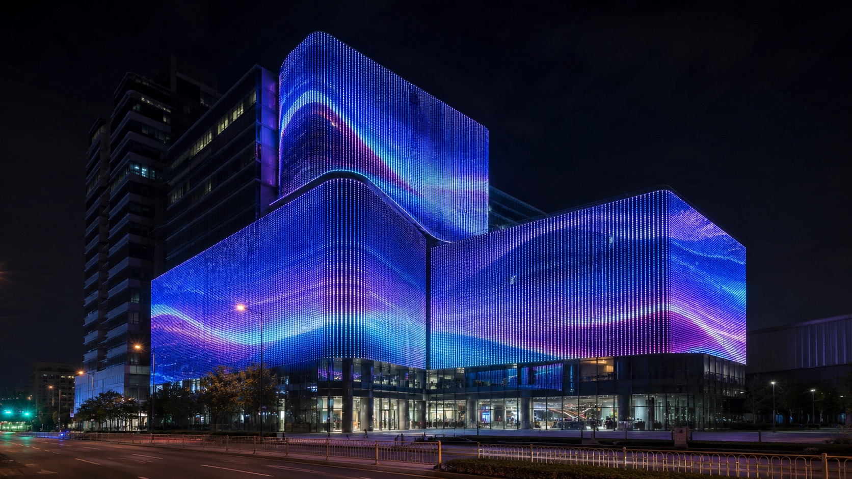 1 건축 외벽이 화면이 되는 순간 building-facade-light-screen
건축물 외벽을 화면처럼 활용한 미디어파사드 기본 구조