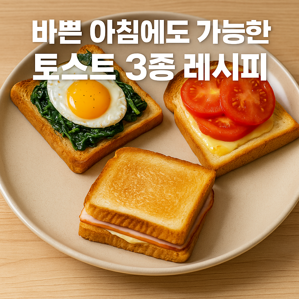 바쁜 아침에도 가능한 토스트 3종 레시피