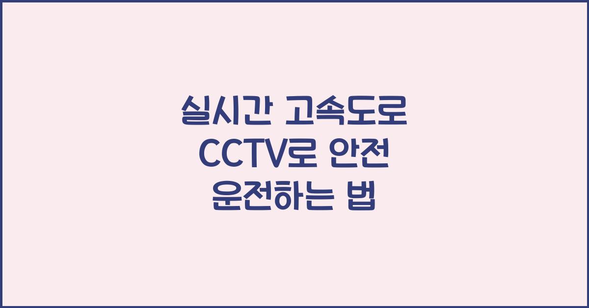 실시간 고속도로 cctv