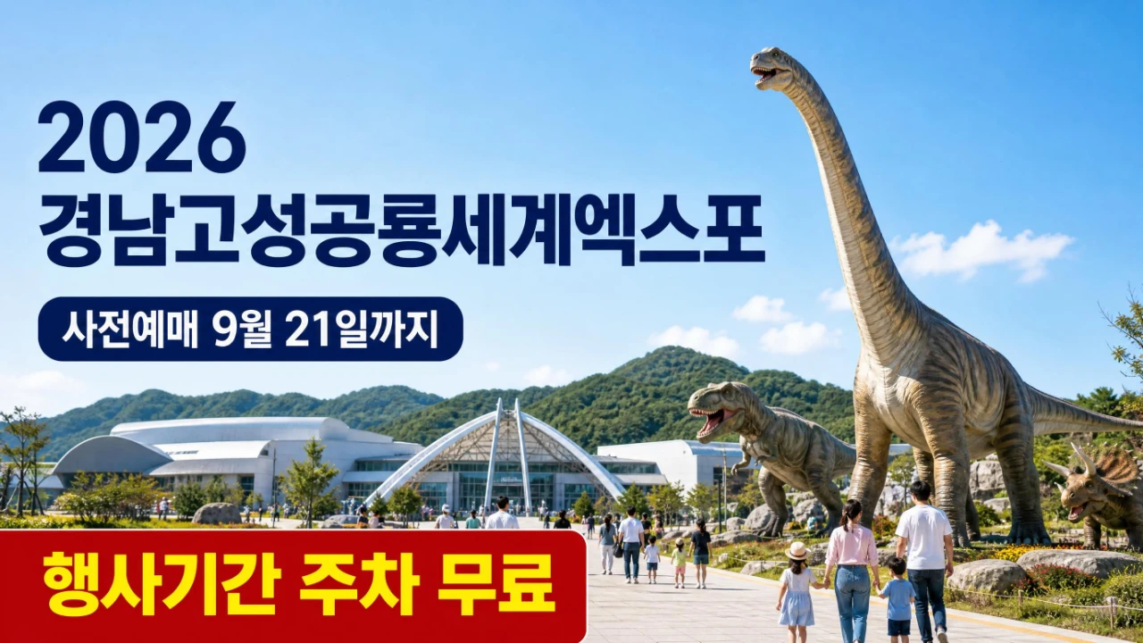 2026 경남고성공룡세계엑스포 입장료 사전예매와 주차 무료 안내