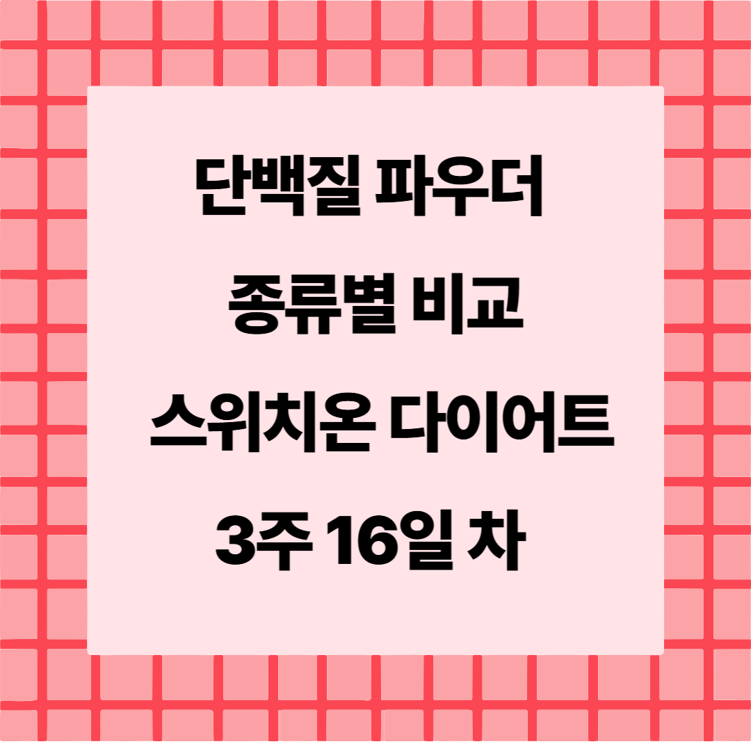 스위치온 다이어트 & 단백질 파우더 다이어트 3주 16일 차 후기