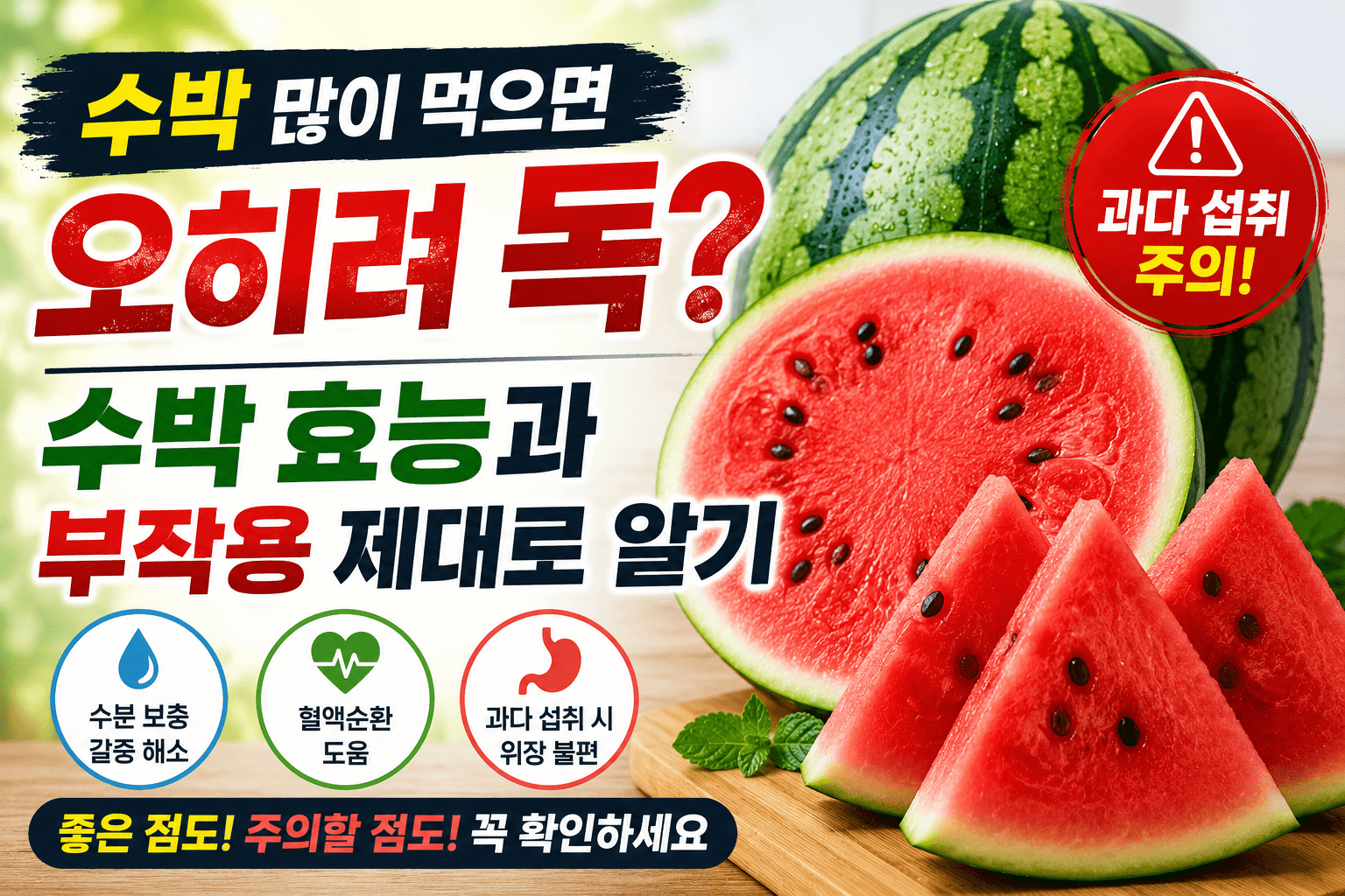 수박 많이 먹으면 오히려 독? 수박 효능과 부작용 제대로 알기