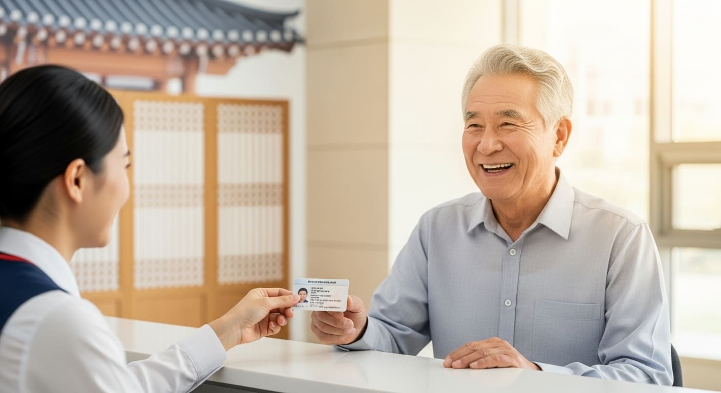 운전면허 반납 지원금을 신청하는 노인 모습