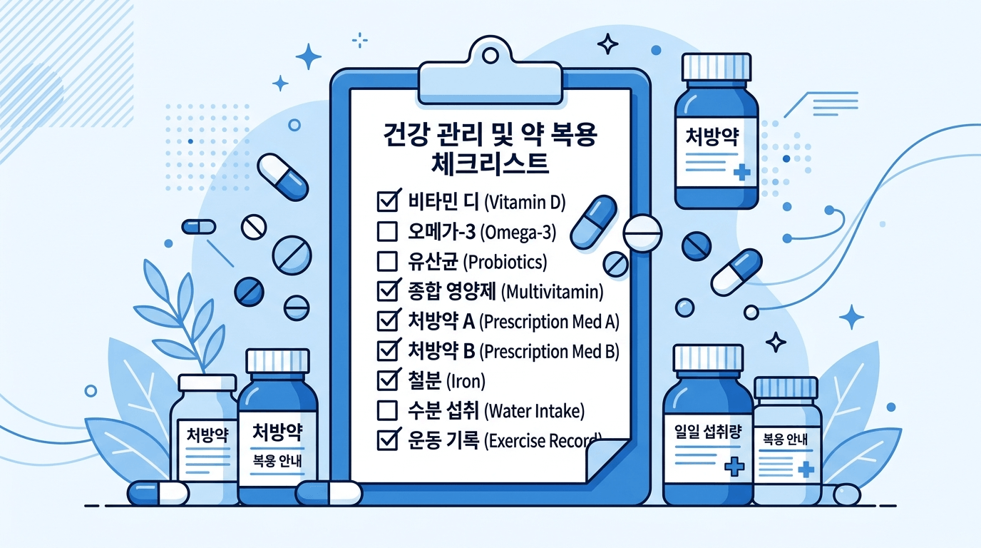 영양제 처방약 상호작용 셀프 점검표 대표 일러스트