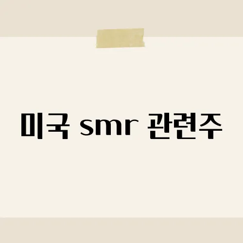미국 smr 관련주, 다음 테슬라?